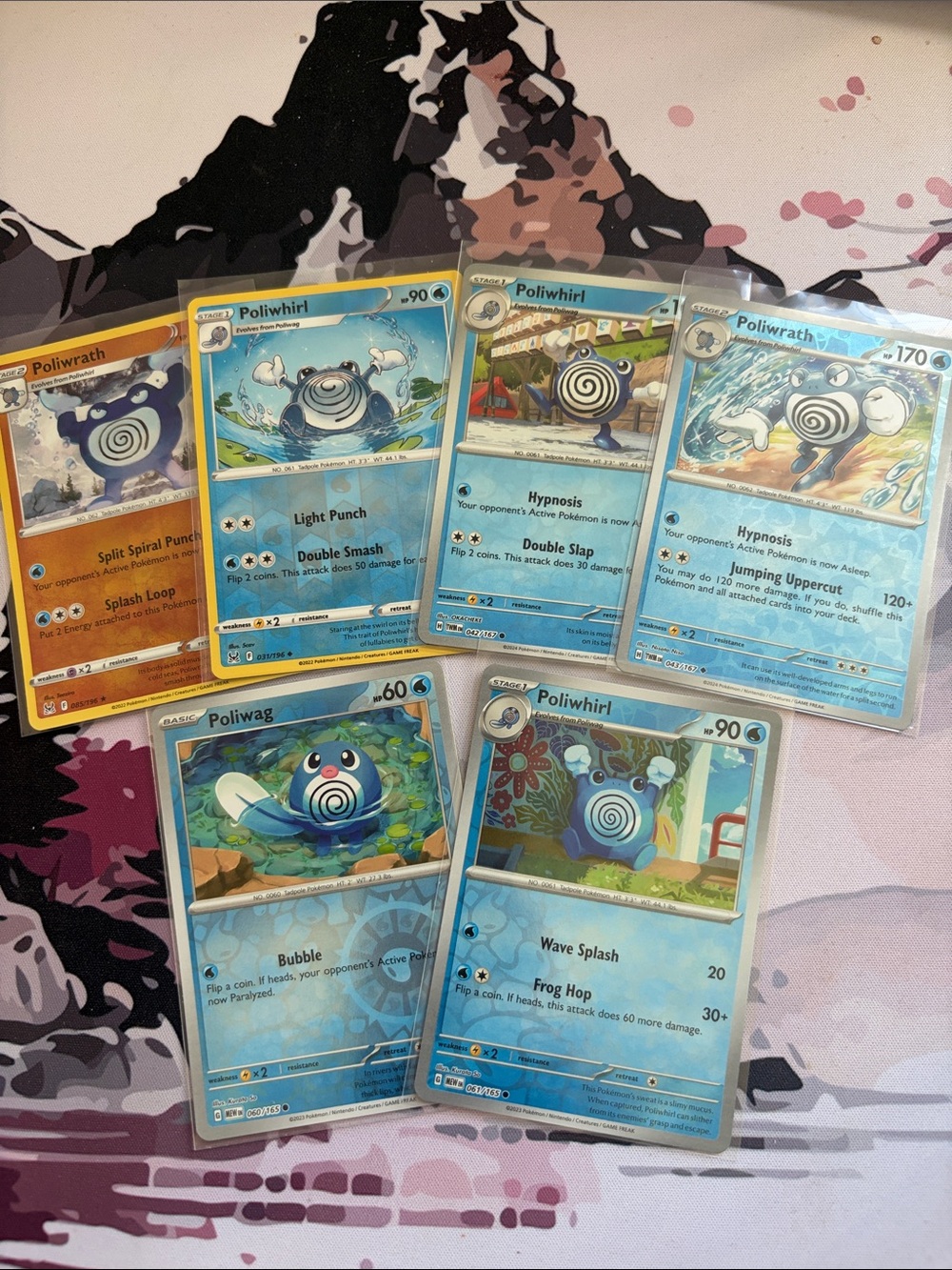 Poliwag, Poliwhirl & Poliwrath Evolution Lot | 6 Holo Reverse Holo Cards ✨5/$25✨